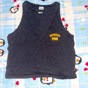 PINK dark grey crop top tank